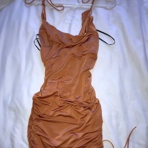 Orange runched dress